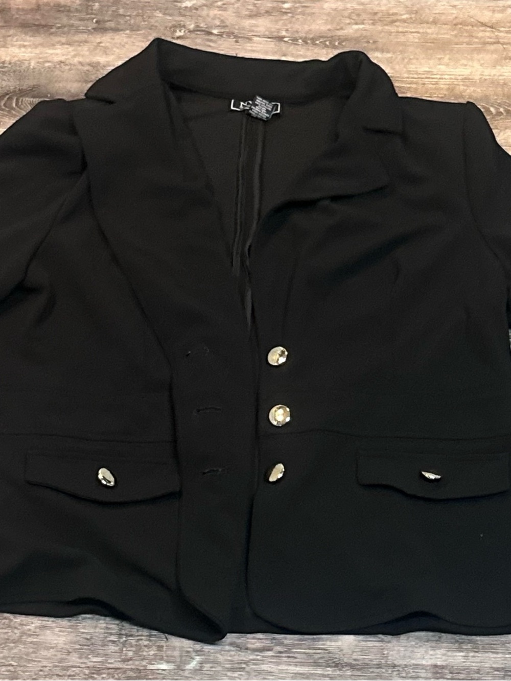NYCC New York Clothing Co Black Gold Button Blazer Women’s XL